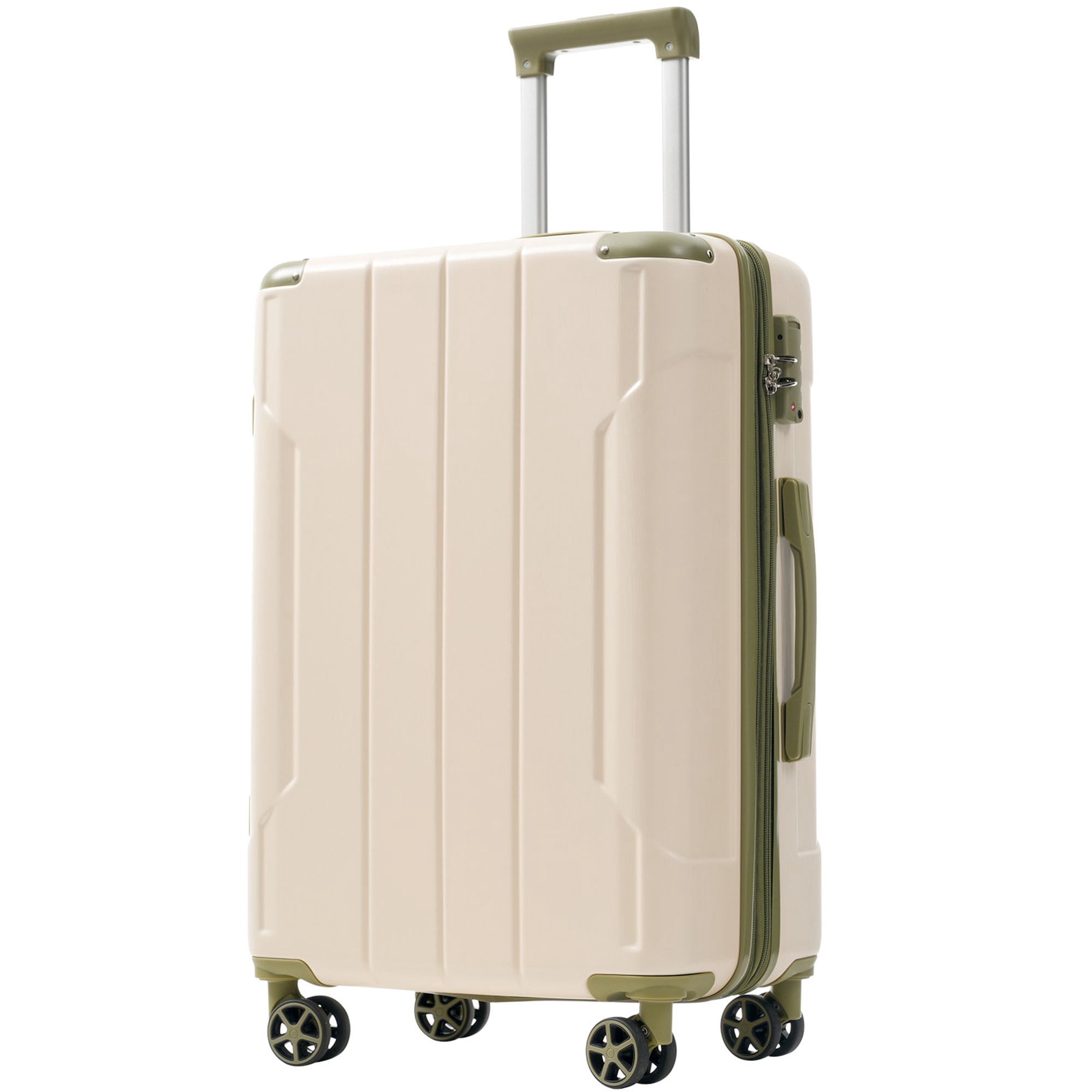 Lightweight 24-Inch Hardshell Luggage with Durable ABS and Double Spinner Wheels for Travel