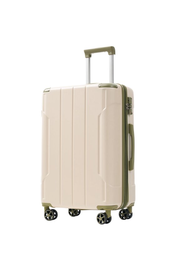 Lightweight 24-Inch Hardshell Luggage with Durable ABS and Double Spinner Wheels for Travel