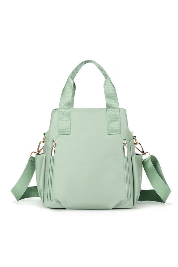 Lightweight 3 Compartments Crossbody Bag for Women Triple Zip Top Handle Satchel Multi-pocket Nylon Travel Bag