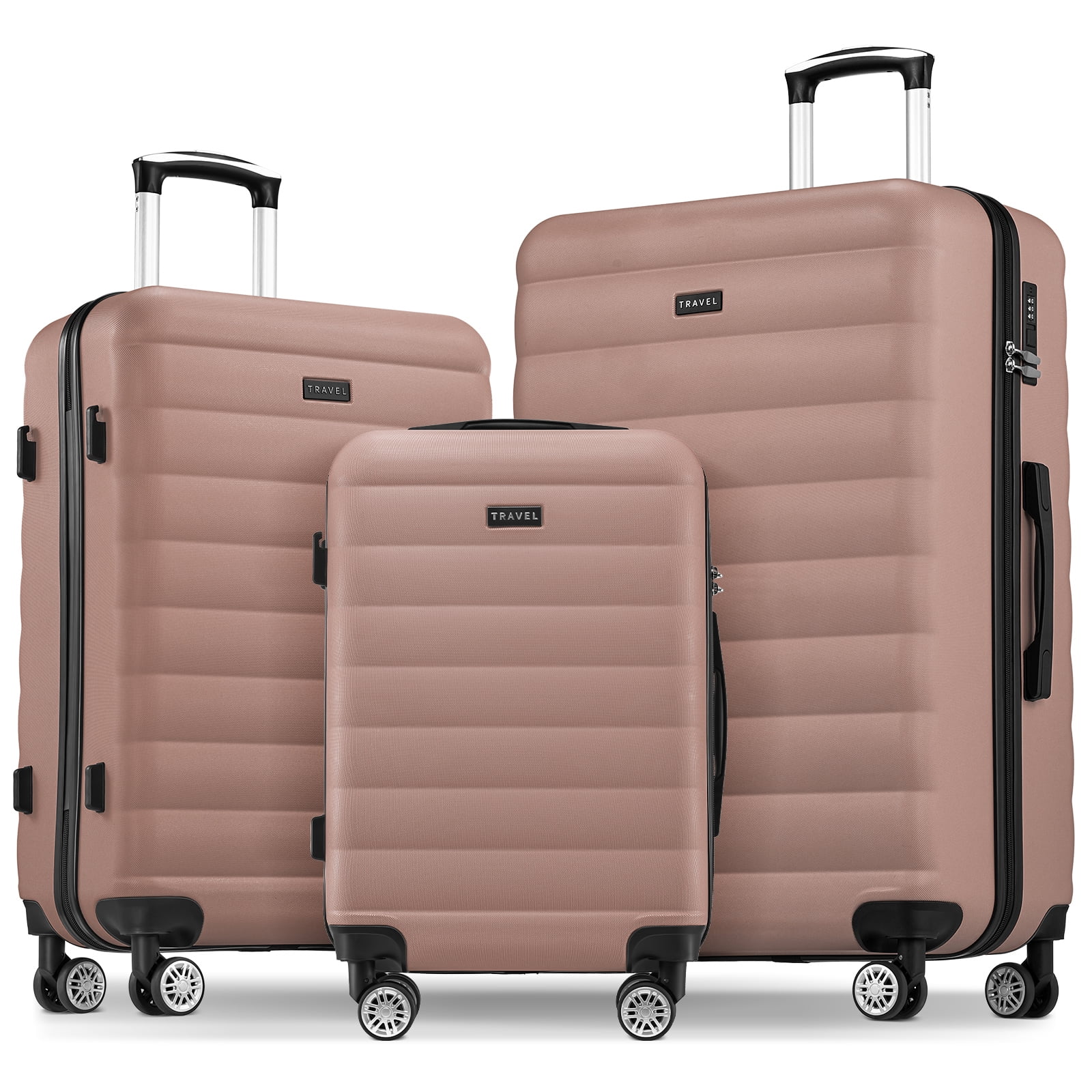 Lightweight 3 Piece Spinner Suitcase Luggage Set with Wheels and Secure