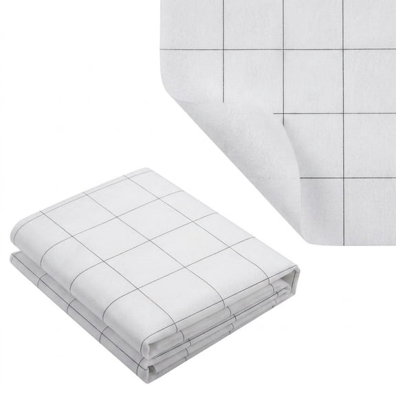 Lightweight 30g Iron on Grid Fusible Nonwoven Interfacing, 48 by 144 Inch Roll with 2.5 Inch Grid, for Quilting, Sewing, Garment Support, and Crafting