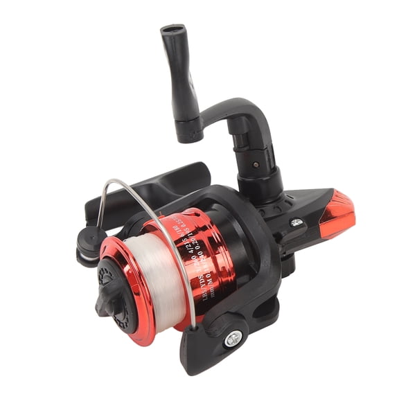 Lightweight 5.2:1 Gear Ratio Spinning Fishing Reel with Line - Metal Body, Foldable Arm, Reverse Switch & Force Release Button