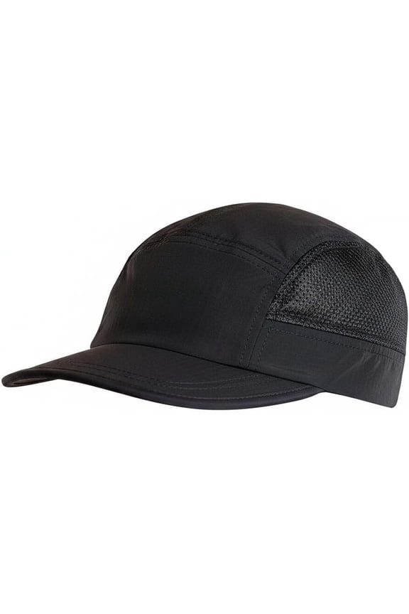 Lightweight 5-Panel Mesh Cap - Ultra-Light, Breathable Running Hat for -Day Comfort & Cooling - Ideal for , Running & Casual Wear Black