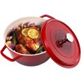thumbnail image 1 of Lightweight 5 Qt Dutch Oven Pot with Lid, Nonstick Dutch Oven, Enameled Dutch Oven for Bread Baking, Cast Aluminum Pot Compatile with All Cooktops, Dishwasher Safe Cookware, Red, 1 of 10
