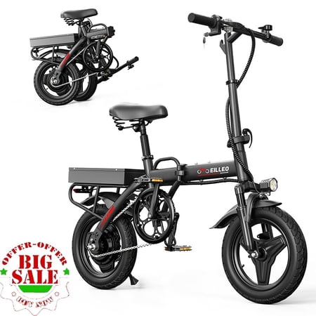 Lightweight 500W e-bike, 17.4-29.8mi range, 13.7MPH, compact.