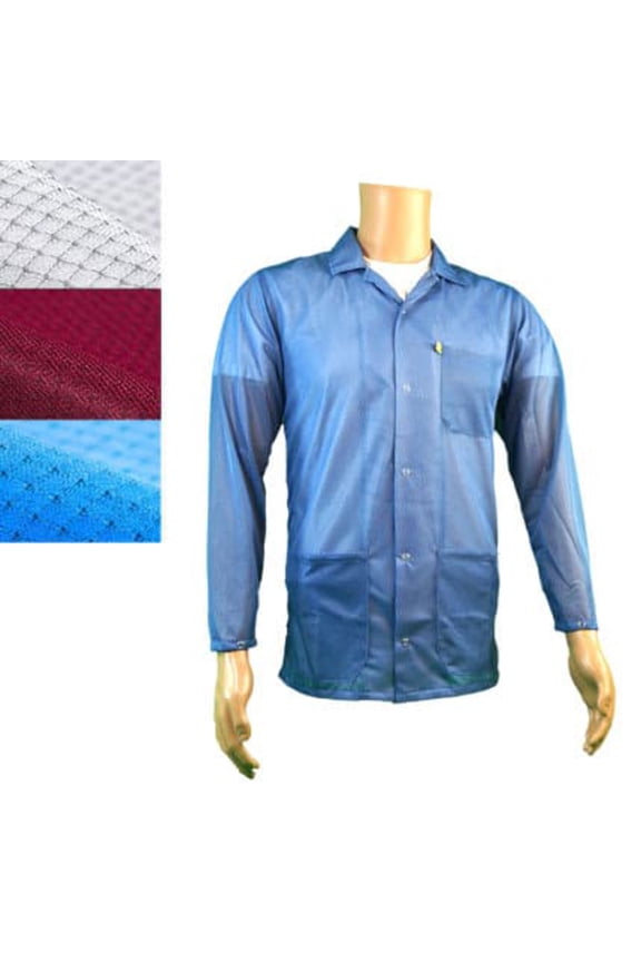 Lightweight 8812 Fabric, Lapel Collar, Snap Cuff ESD Jacket