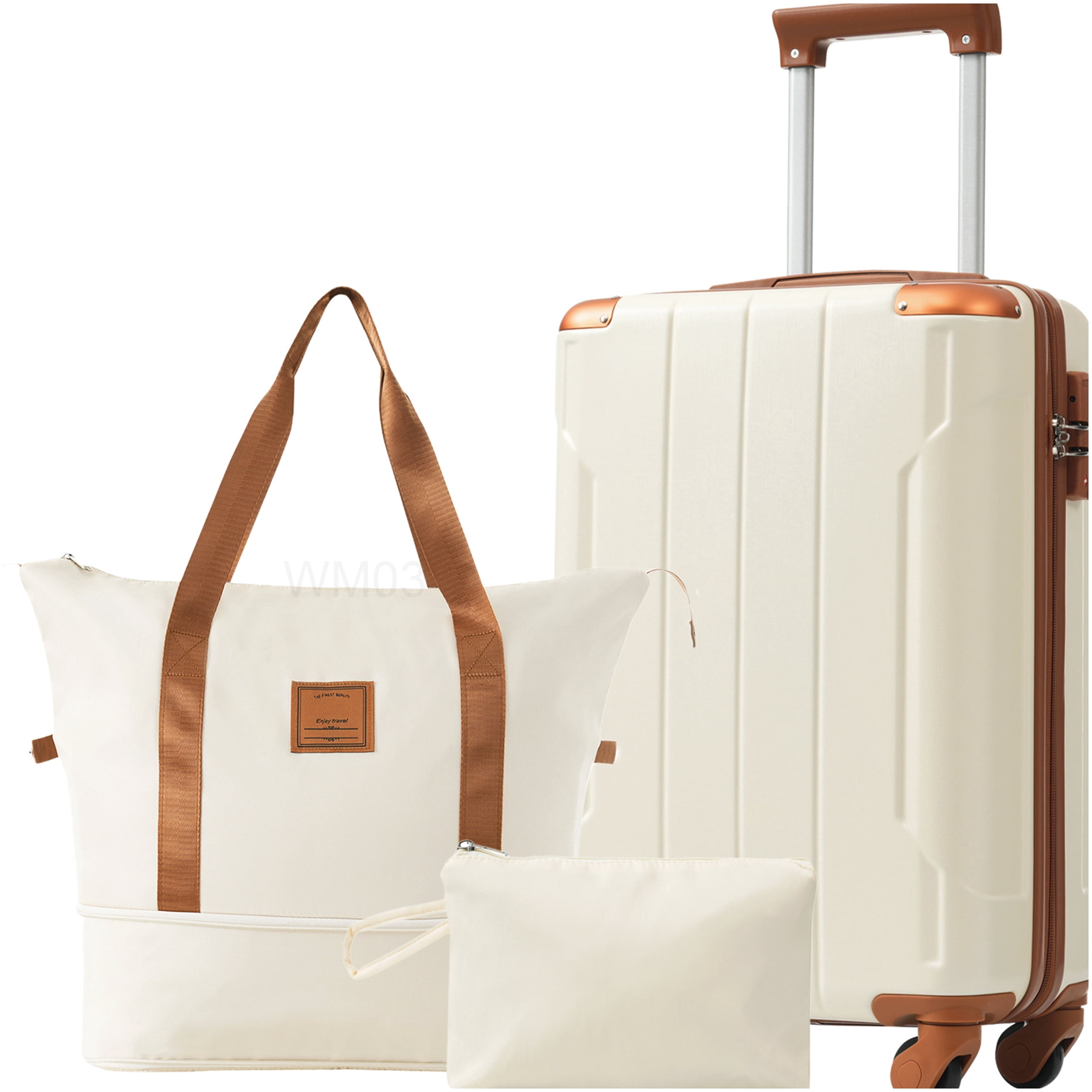 Lightweight ABS Carry On Luggage Set 3 Piece, 20 Inch Hardshell Suitcase with 360 Spinner Wheels and TSA Lock for Air Travel
