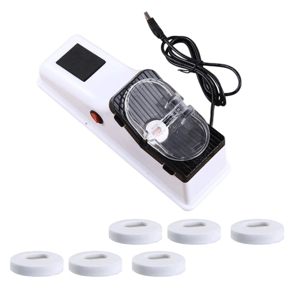 Lightweight ABS Construction Double Sided Knives Sharpener with 6 Grinding Discs USB Port for Safe Comfortable Play