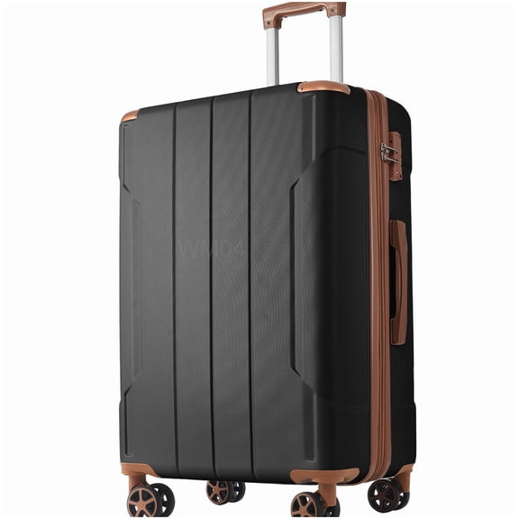 Lightweight ABS Hardshell Checked Luggage, 24 Inch Expandable TSA Lock Suitcase with 8 Spinner Wheels