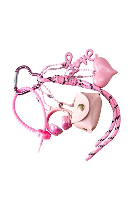 Lightweight Acrylic Bows Knot Braided Rope Purse Charm for Handbag Decoration Portable Keychain Accessory