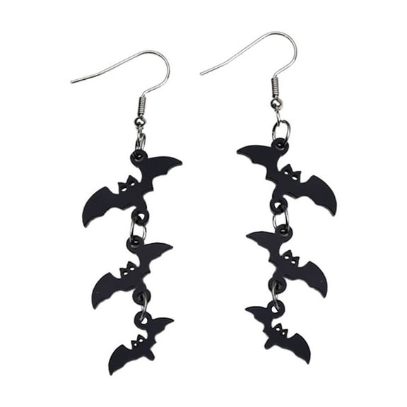 Lightweight Acrylic Halloween Bat Earrings Black Pendant Jewelry Accessory for Holiday Parties Fashion Gift and Decoration