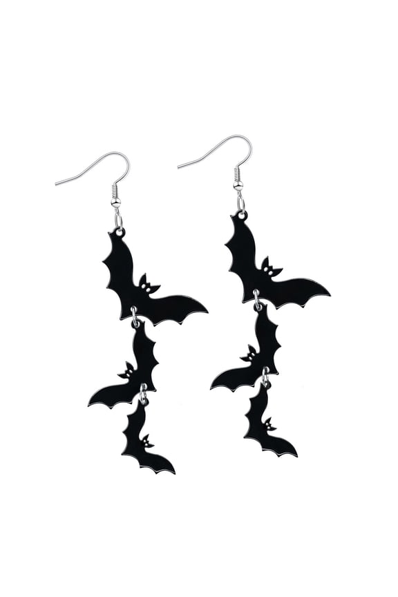 Lightweight Acrylic Skull Bat Dangle Earrings For Women Scary Halloween Gothic Jewelry Accessories