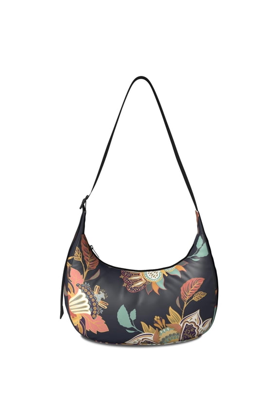 Lightweight Adjustable Strap Crossbody Bag Vintage Paisley Boho Floral Design Small Purse for Women Office Students Travel Outdoor Activities