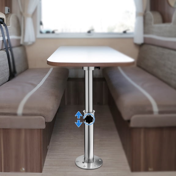 Lightweight Adjustable Table Leg, 18-27.5in Height, 4.4lbs Silver Alloy, Portable & Retractable with Round Edges, for Station Wagons, RVs, Small Spaces