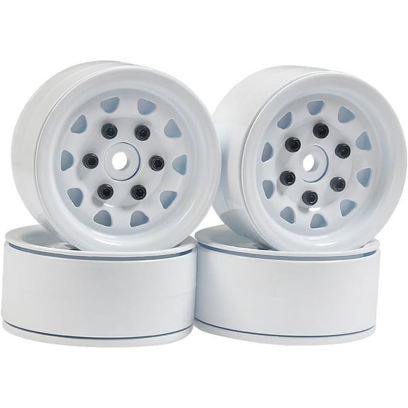 Lightweight Aluminum Alloy Wheels White 1.9inch for RC Crawler 1/10 Scale Axial SCX10 D90 4pcs Off-Road Car