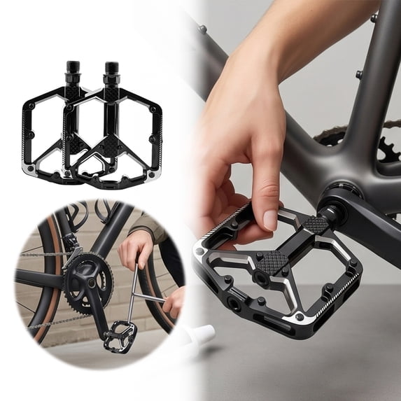 Lightweight Aluminum Bicycle Pedals, Non- Platform MTB Pedals with Sealed Bearings, Durable Bike Pedals for Mountain, Road, BMX, 9/16" Spindle