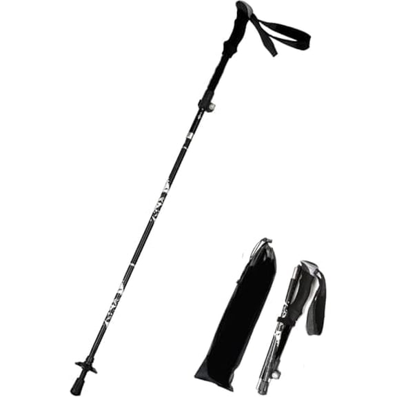 Lightweight Aluminum Collapsible Trekking Pole, Adjustable 7075 Walking Stick for Hiking, Travel & Outdoor Adventures, Quick-Lock Foldable Design for Men and Women$$Sport & Recreation Other