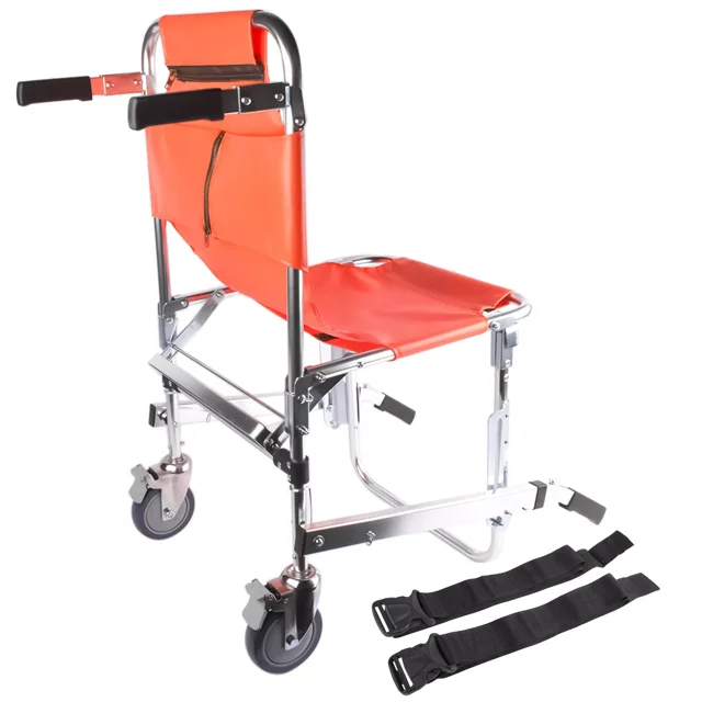 Lightweight Aluminum Evacuation Wheelchair Ems Stair Chairs With Brake