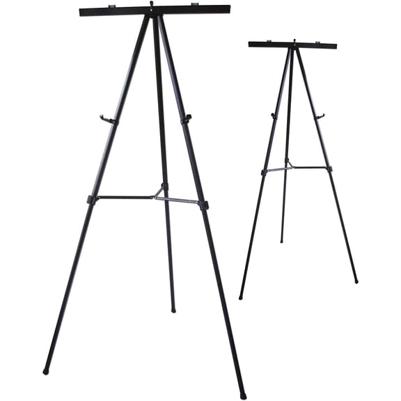 Lightweight Aluminum Flip-Chart Presentation Easel (2-Pack, Black)