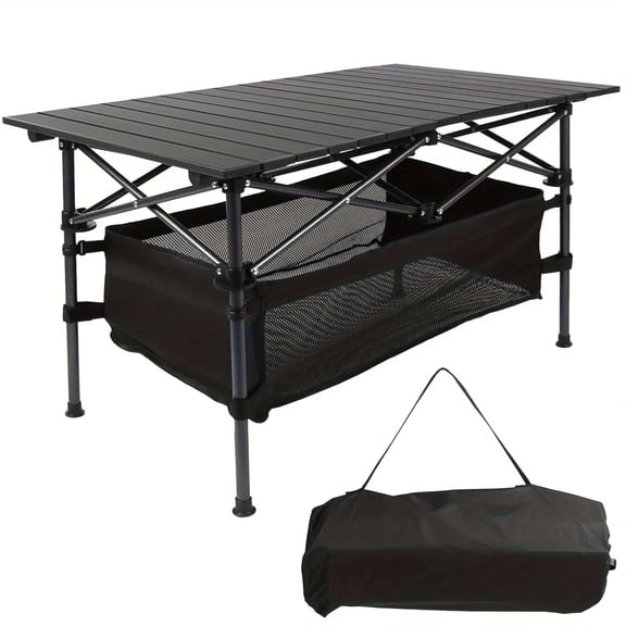 Lightweight Aluminum Folding Camping Table Portable Roll-Up Outdoor Table