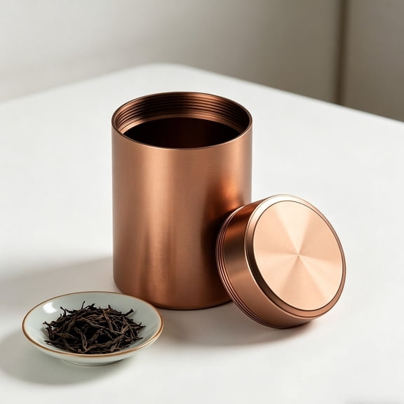 Lightweight Aluminum Tea Storage Tin with Lid for Loose Leaf Coffee