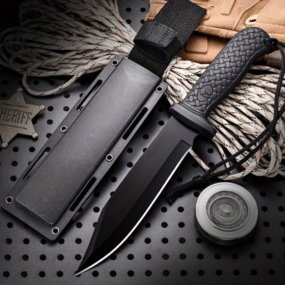 Lightweight Ambidextrous Stainless Steel Outdoor Knife, Non-Slip Handle, V-Grind Edge, for Camping Mountaineering Rescue Exploration, Ideal Gift for Men