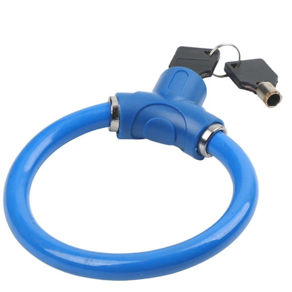 Lightweight Anti Theft Bicycle Ring Lock with Robust Steel Cable, Easy Locking Mechanism, Perfect for Secure Cycling (Ring lock Blue)