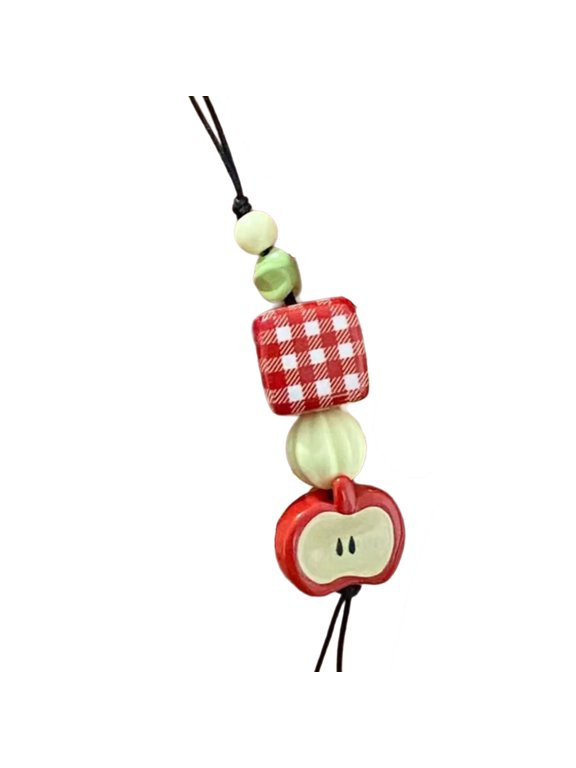 Lightweight Apples Keyring 3D Fruit Shape Keychain Purse Charm Stylish Backpack Accessory for Trendy Women and Teens