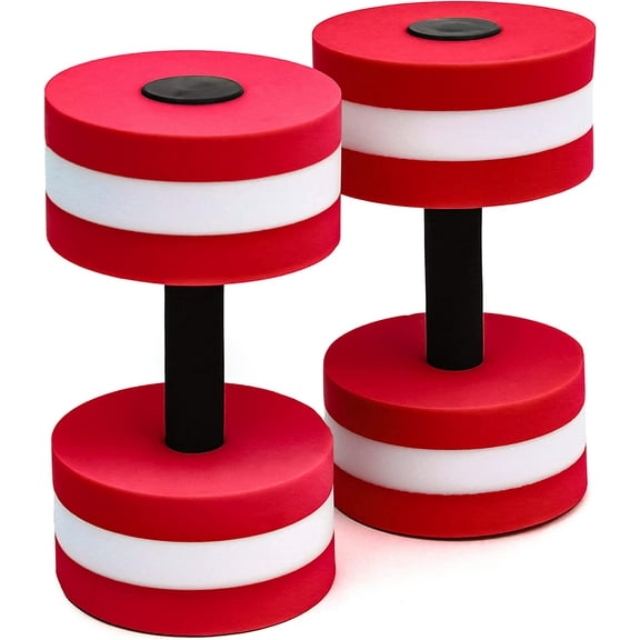 Lightweight Aquatic Exercise Dumbells Set of 2, Water Dumbells Pool Water Aerobics High-Density EVA-Foam Pool Fitness Dumbells