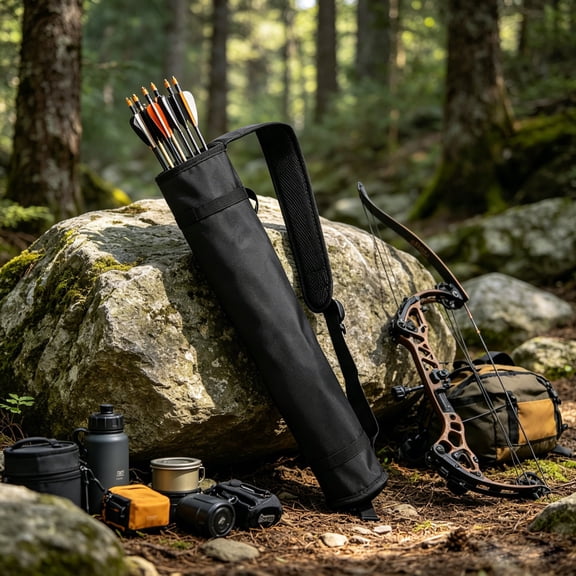 Lightweight Archery Arrow Quiver with Adjustable Strap, Large Capacity Arrow Holder Bag for Hunting and Target Practice, Durable Arrow Storage Organizer for Recurve Compound Bow Accessories