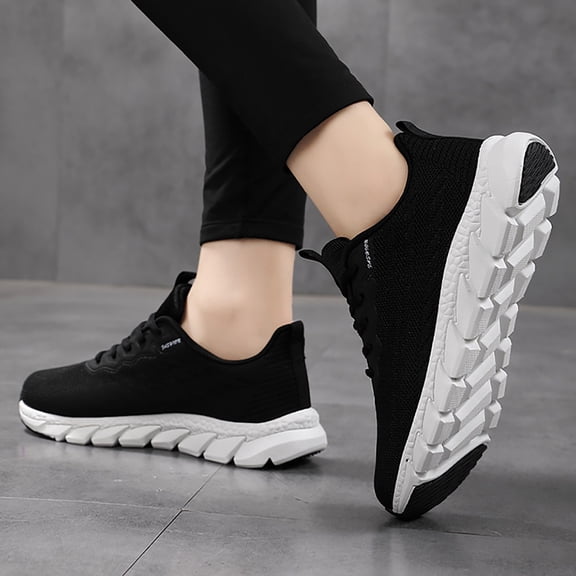 XIMIN Lightweight Athletic Zero Drop Supportive Running Shoes Cushioned Athletic Sneakers Non Slip Outdoor Minimalist Shoes Soft Cushion Slip on Loafer Shoes