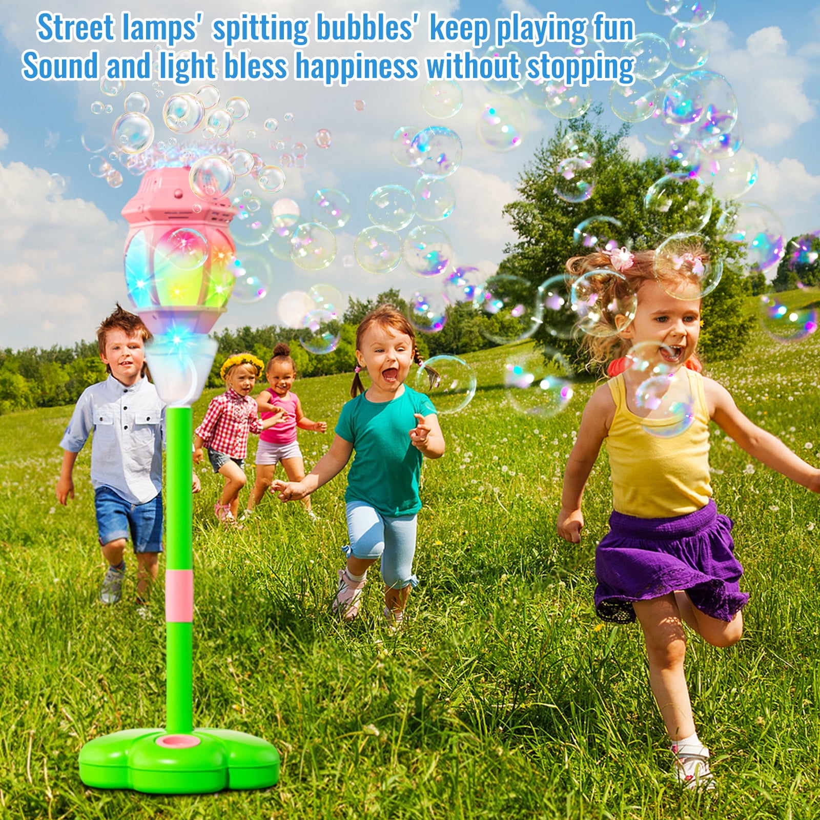 Lightweight Automatic Machine, Summer Outdoor Bubble Machine, Birthday Party Favor of Light Lamp, Stable Structure Design, Students Favor Supplies Pink