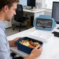 thumbnail image 1 of Lightweight BPA-Free Double Layer Lunch Box with Fork & Spoon - 1500ml Spill-Proof Adult Bento Container for Microwave & Dishwasher - Perfect for Salad, Sandwiches, Fruits & Snacks, 1 of 6
