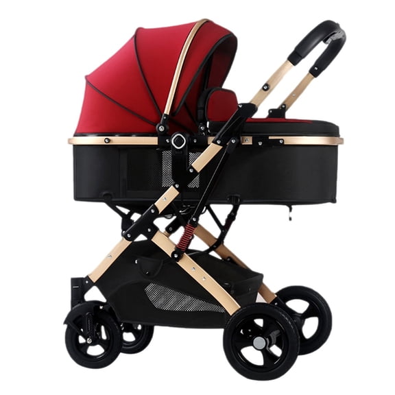 Lightweight Baby Stroller For Newborn, Baby Strollers For Infant And Toddler High Landscape Shock-absorbing Carriage Two-way Pram Trolley Baby Pushchair Ideal For 0-36 Months