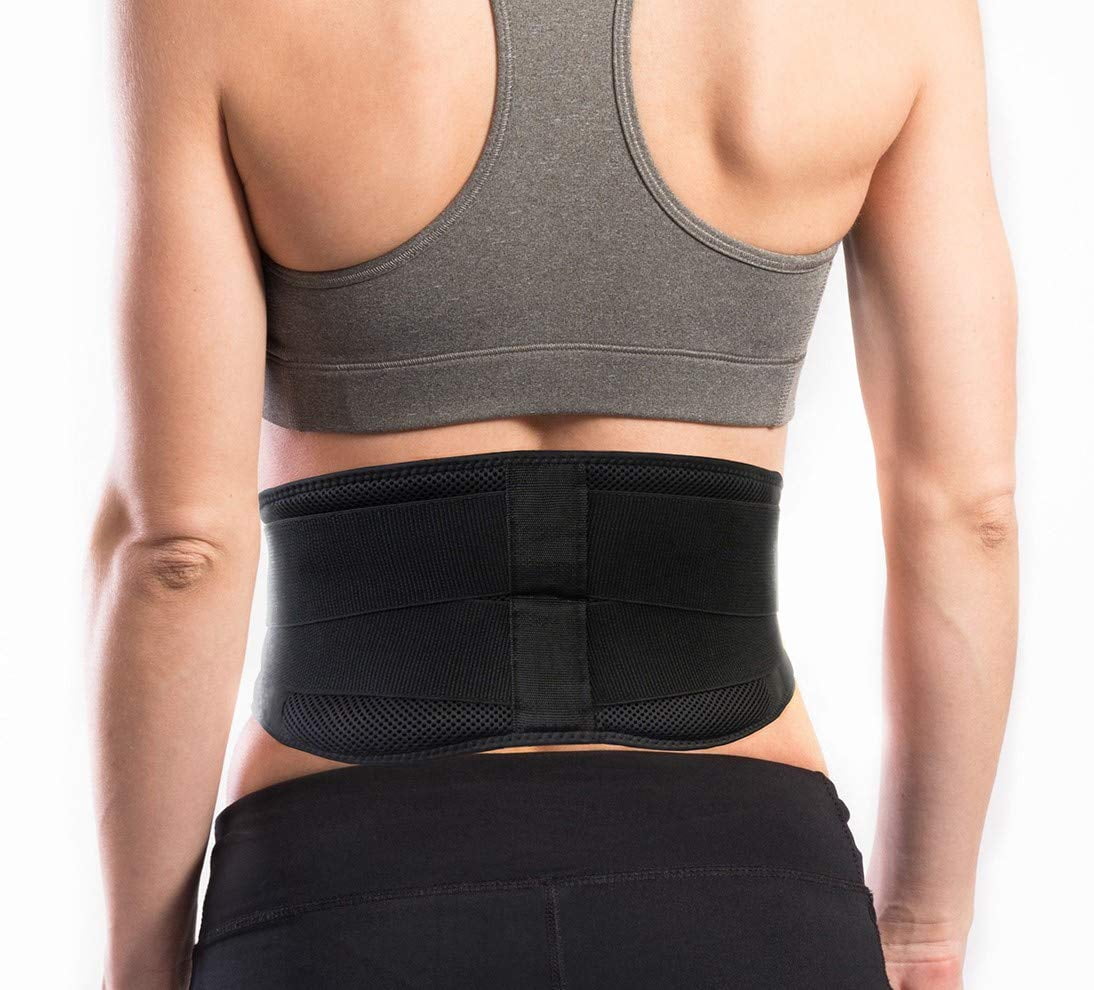 Lightweight Back Brace Slim Fit Under Uniform, Dual Lumbar Pads Support Belt  for Lower Back Pain Relief, Breathable Mesh with Adjustable Straps for Back  Stress (Medium) 