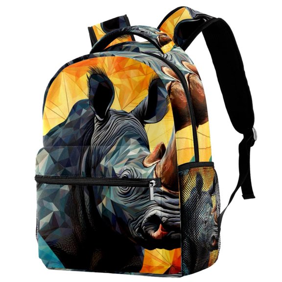 Lightweight Backpack Abstract Rhinoceros School Bag Travel Laptop Daypack for Men Women Casual Rucksack