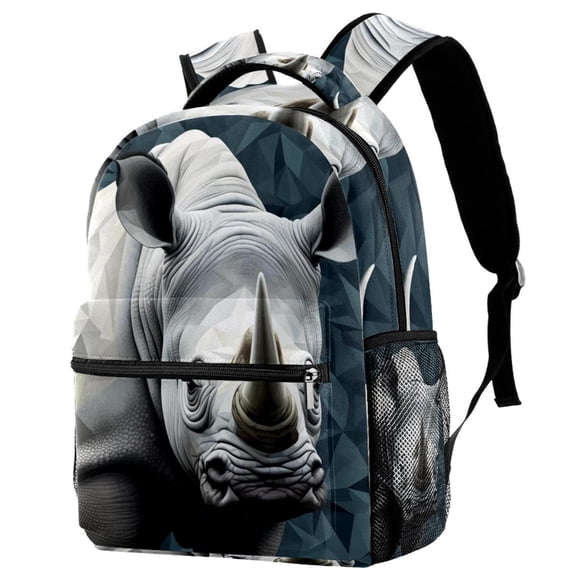 Lightweight Backpack Abstract Rhinoceros School Bag Travel Laptop Daypack for Men Women Casual Rucksack