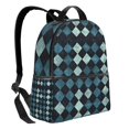 thumbnail image 1 of Lightweight Backpack With Adjustable Shoulder Strap Empty Bag Upright 12×14.5in For Weekend Holiday Travel Hiking Darkslateblue Houndstooth Vintage Texture Hand-Drawn Sketch_1, 1 of 5