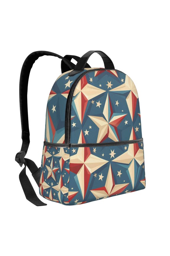 Lightweight Backpack With Adjustable Shoulder Strap Empty Bag Upright 1214.5in For Weekend Holiday Travel Hiking Independence Day Theme Elements Star (7)