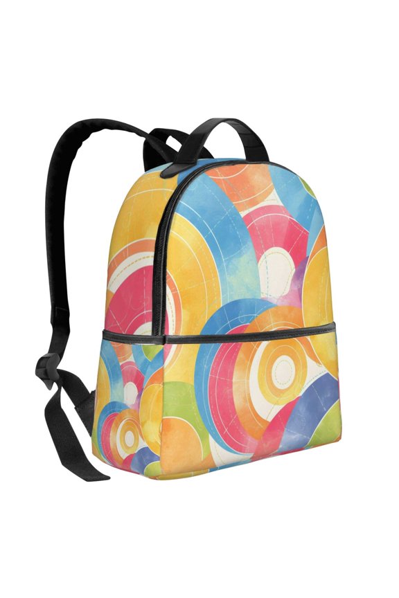 Lightweight Backpack With Adjustable Shoulder Strap Empty Bag Upright 1214.5in For Weekend Holiday Travel Hiking Rosybrown Tie-Dye Background Vibrant Colors And Swirling Patterns