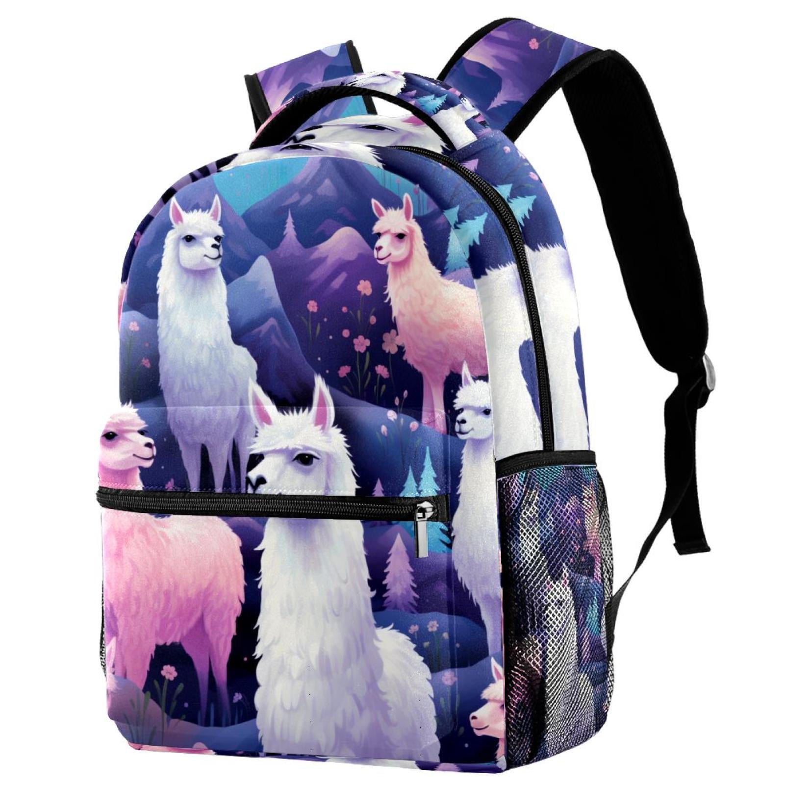 alpaca travel backpack luoweisi Lightweight Backpack Alpaca School Bag Travel Laptop Daypack for Men Women Casual Rucksack, Adult Unisex, Size: Large