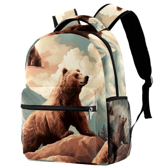 Lightweight Backpack Bear School Bag Travel Laptop Daypack for Men Women Casual Rucksack