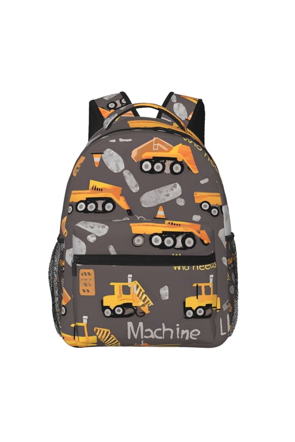Lightweight Backpack Casual Daypack Multi Compartment Travel Bag With Laptop Sleeve Sturdy Self Standing For College Work Engineering Vehicles Cargo Trucks