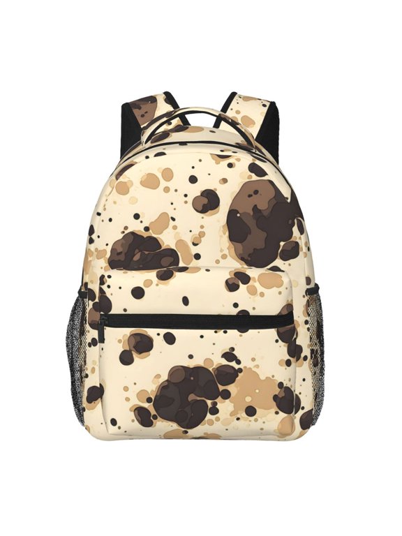 Lightweight Backpack Casual Daypack Multi Compartment Travel Bag With Laptop Sleeve Sturdy Self Standing For College Work Milk Cow Print Style Sienna_1