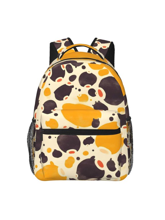 Lightweight Backpack Casual Daypack Multi Compartment Travel Bag With Laptop Sleeve Sturdy Self Standing For College Work Milk Cow Print Style Sienna_3
