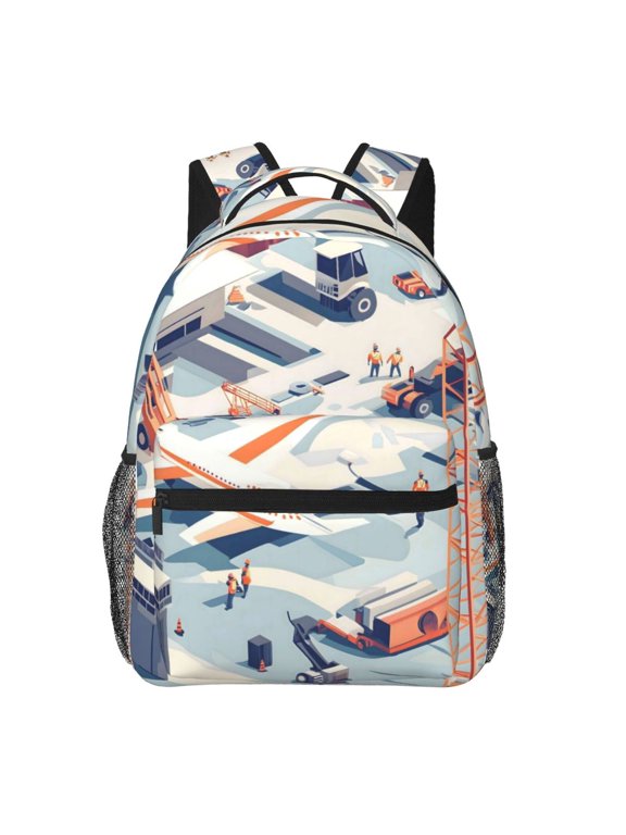 Lightweight Backpack Casual Daypack Multi Compartment Travel Bag With Laptop Sleeve Sturdy Self Standing For College Work Construction Site