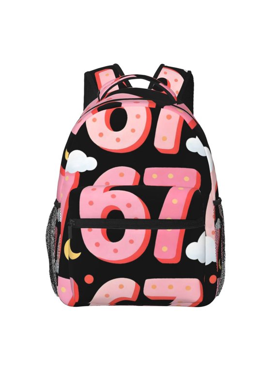 Lightweight Backpack Casual Daypack Multi Compartment Travel Bag With Laptop Sleeve Sturdy Self Standing For College Work Number 67 Moon Cloud