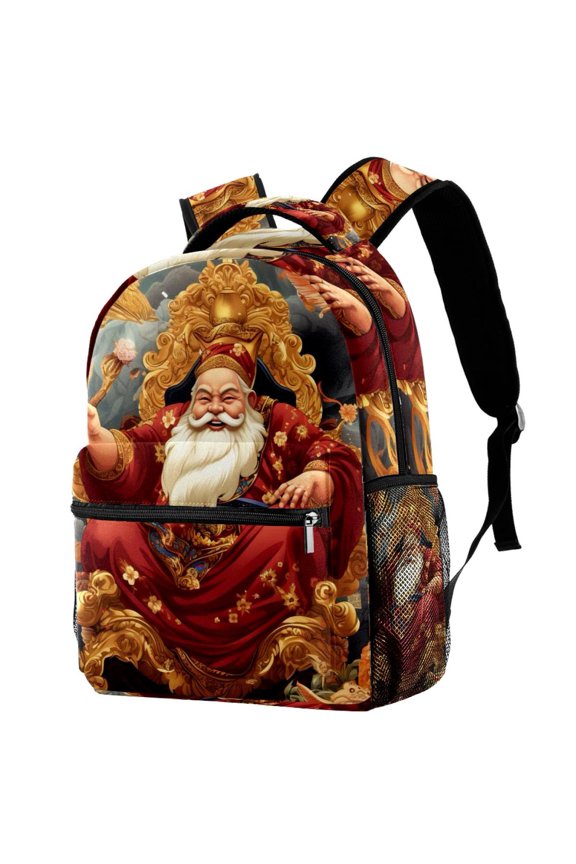 Lightweight Backpack Chinese God of Wealth School Bag Travel Laptop Daypack for Men Women Casual Rucksack