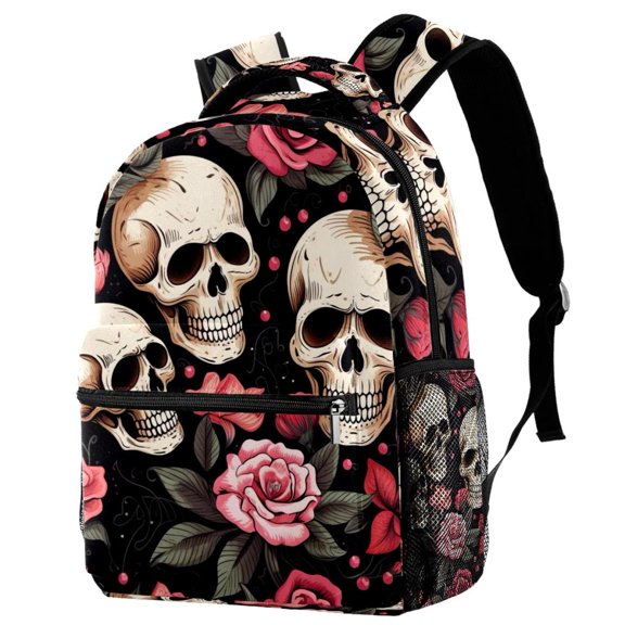 Lightweight Backpack Couple Skulls School Bag Travel Laptop Daypack for Men Women Casual Rucksack