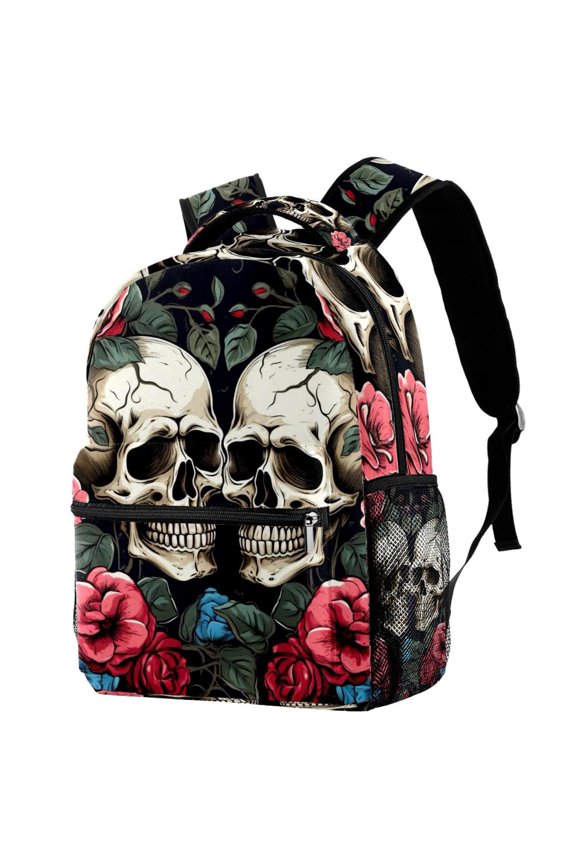Lightweight Backpack Couple Skulls School Bag Travel Laptop Daypack for Men Women Casual Rucksack